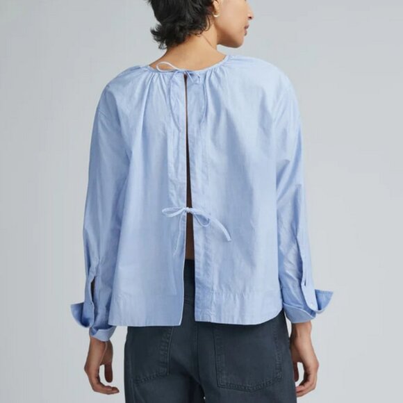 NWT Everlane Poplin Breeze Shirt Women's XS Light Blue 100% Cotton - Picture 16 of 16